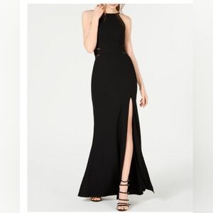 City Studio Black Maxi Dress with Slit
